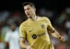 Robert Lewandowski of FC Barcelona during the La Liga Santander match between Valencia v FC Barcelona at the Estadio de Mestalla on October 29, 2022 in Valencia Spain Image credit: Getty Images