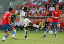 Asamoah Gyan strikes against Czech