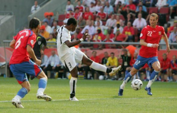 Asamoah Gyan strikes against Czech