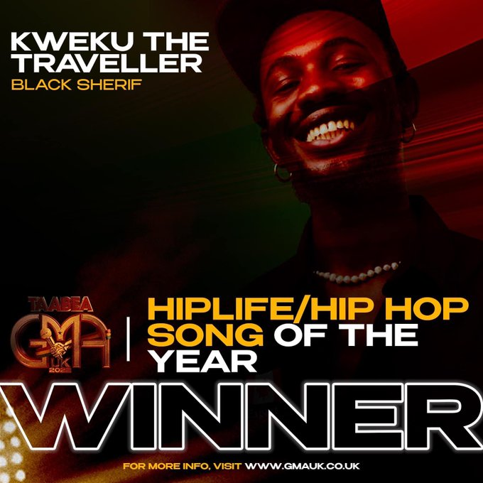 Ghana Music Awards UK: Black Sheriff wins Artist of the Year