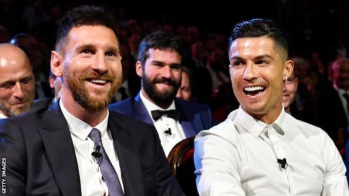 Lionel Messi and Cristiano Ronaldo won all bar one Ballon d'Or from 2008 to 2021