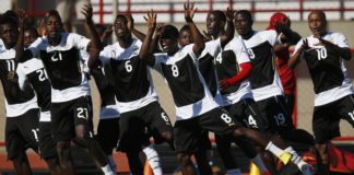 Ghana's national soccer team players sing and dance during a training session ahead of their 2014 World Cup against Portugal, in Brasilia June 25, 2014. Image credit: Reuters