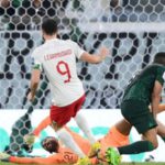 Robert Lewandowski scored his first World Cup goal after robbing Abdelulelah Al Malki of possession