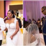 Archbishop Duncan Williams blesses the couple, Kevin and Edith. Source: @papaofeii