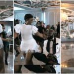Nigerian bride stuns in a white dress while showing off dance moves. source: @maxwelljennings