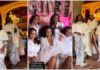 Kate Henshaw, Michelle Dede and Chioma Akpotha step out in style for Rita Dominic's white wedding as bridesmaids. Photo credit: @chiomaakpotha/@k8henshaw/@the_commensection