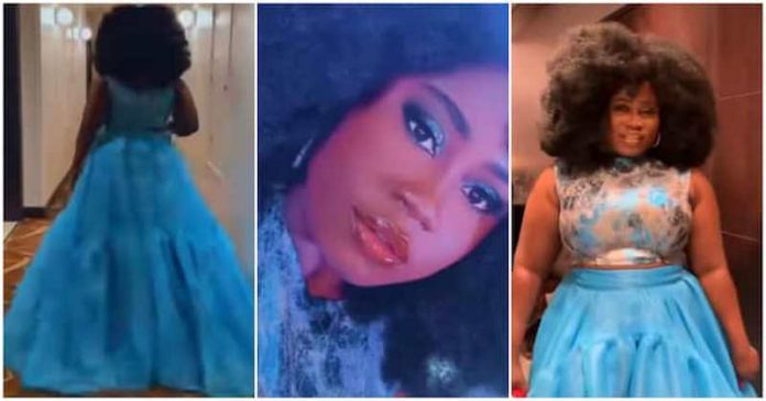Ghanaian actress Lydia Forson stuns in a blue outfit at AMAA 2022. Source: @lydiaforson