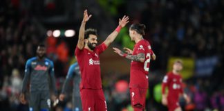 LIVERPOOL, ENGLAND - NOVEMBER 01: Darwin Nunez of Liverpool celebrates after scoring their team's second goal during the UEFA Champions League group A match between Liverpool FC and SSC Napoli at Anfield on November 01, 2022 in Liverpool, England. (Photo Image credit: Getty Images