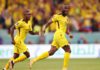 Enner Valencia (R) of Ecuador celebrates after scoring their team's second goal during the FIFA World Cup Qatar 2022 Group A match between Qatar and Ecuador at Al Bayt Stadium on November 20, 2022 in Al Khor, Qatar. (Photo by Michael Steele/Getty Images) Image credit: Getty Images