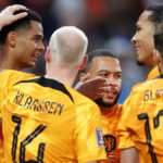 Cody Gakpo of Netherlands celebrates with team-mates Image credit: Getty Images