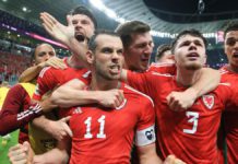 Wales celebrate Gareth Bale's equaliser Image credit: Getty Images