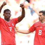 Breel Embolo (L) of Switzerland celebrates Image credit: Getty Images