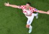 Andrej Kramaric celebrates scoring his team's third goal during the Qatar 2022 World Cup Group F football match between Croatia and Canada at the Khalifa International Stadium in Doha on November 27, 2022 Image credit: Getty Images