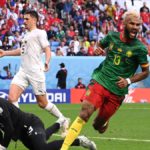 Eric Maxim Choupo-Moting of Cameroon celebrates after scoring their team's third goal during the FIFA World Cup Qatar 2022 Group G match between Cameroon and Serbia at Al Janoub Stadium on November 28, 2022 in Al Wakrah, Qatar. (Photo by Stu Forster/Getty Image credit: Getty Images