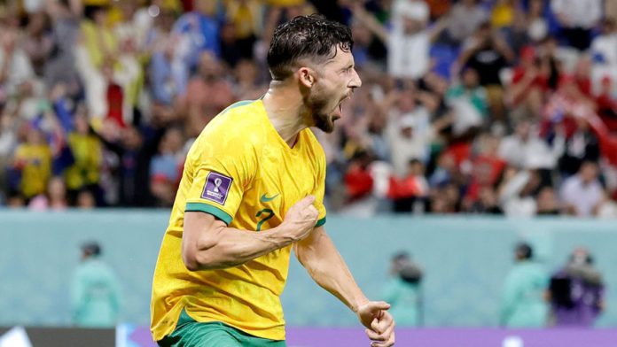 Mathew Leckie of Australia celebrates Image credit: Getty Images