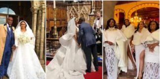 Videos from Rita Dominic and Fidelis Anosike's white wedding trends online. Photo credit: @instablog/@chiomaakpotha Read more: https://www.legit.ng/entertainment/celebrities/1506311-it-official-videos-sweet-moment-rita-dominic-hubby-fidelis-anosike-tie-knot-trends/