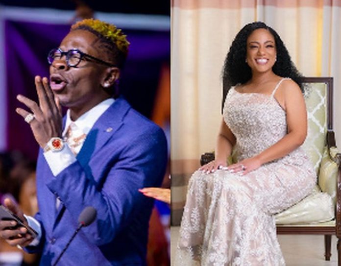 Dancehall artiste, Shatta Wale and Elsie Duncan-Williams Otoo