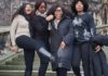 Rita Dominic (middle) and some friends at her wedding