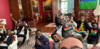 Jon Benjamin watches Ghana vs Portugal match with Ghanaians in Mexico