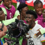 Mohammed Kudus celebrates with Black Stars teammates