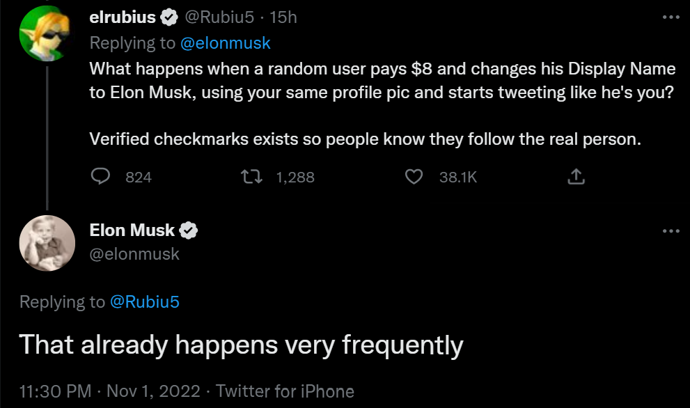 Elon Musk replies user who questioned the $8 dollar verification fee.