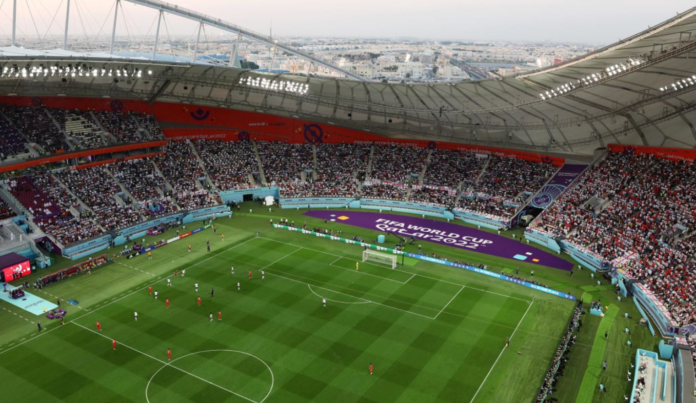 The Khalifa International Stadium in Doha is seen during the World Cup group stage match between Iran and England. Catherine Ivill/Getty Images Europe/Getty Images