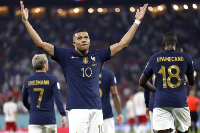 Mbappe celebrates