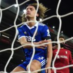 Wout Faes reacts after scoring an own goal during Liverpool v Leicester City, Premier League, Anfield, Liverpool, December 30, 2022 Image credit: Getty Images