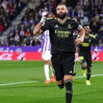 Karim Benzema celebrates during Valladolid v Real Madrid, La Liga, Estadio Municipal Jose Zorrilla, Valladolid, Spain, December 30, 2022 Image credit: Getty Images