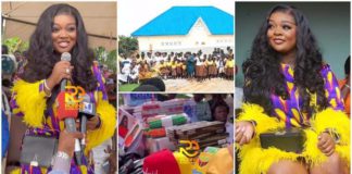 Actress Jackie Appiah celebrated her birthday with the people of her hometown Photo source: @ronnieiseverywhere_official