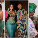 Moment Sammy Gyamfi’s wife’s mother prayed for her daughter before wedding Sammy Gyamfi's mother-in-law praying for wife Irene. Photo Source: @jema_photography @live_weddings_with_kwaku