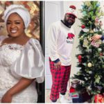 Tracey Boakye and hubby Frank Bady Ntiamoah in matching Christmas pyjamas. Photo Source: @tracey_boakye @zionfelixdotcom
