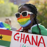 Wilhemina Nyarko attends a rally against a controversial bill being proposed in Ghana's parliament that would make identifying as LGBTQIA or an ally a criminal offense punisha - Copyright © africanews Emily Leshner/Copyright 2021 The Associated Press