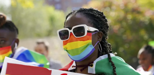 Wilhemina Nyarko attends a rally against a controversial bill being proposed in Ghana's parliament that would make identifying as LGBTQIA or an ally a criminal offense punisha - Copyright © africanews Emily Leshner/Copyright 2021 The Associated Press