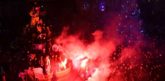 The boy was run over as France fans celebrated in the centre of Montpellier (file picture)