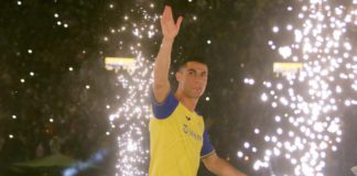 Ronaldo was greeted by thousands of fans at Al Nassr's Mrsool Park stadium on Tuesday