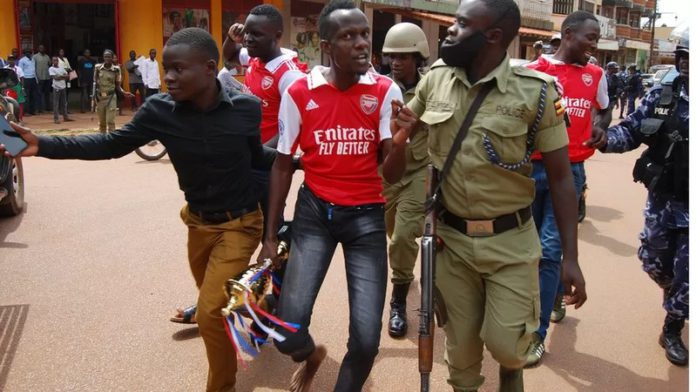 One fan was carrying a symbolic trophy which they had bought at a store JACOBS ODONGO SEAMAN