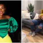 Stonebwoy's wife Dr Louisa Satekla looks startled as she dropped her iPhone Pro Max. Photo Source: @drlouisa_s