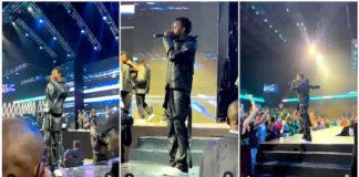 Black Sherif performing on stage at the AFRIMA Awards. Photo Source: @swagofafricanews @ghkwaku