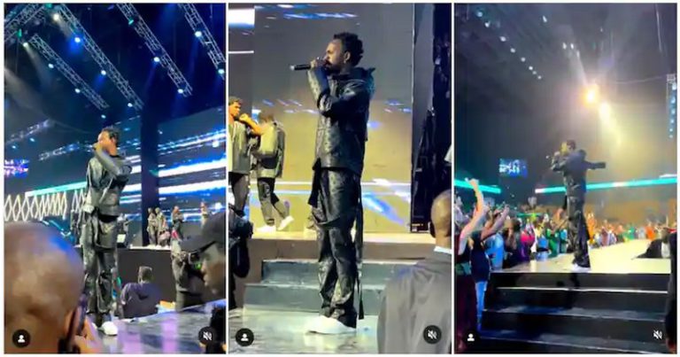 Black Sherif performing on stage at the AFRIMA Awards. Photo Source: @swagofafricanews @ghkwaku