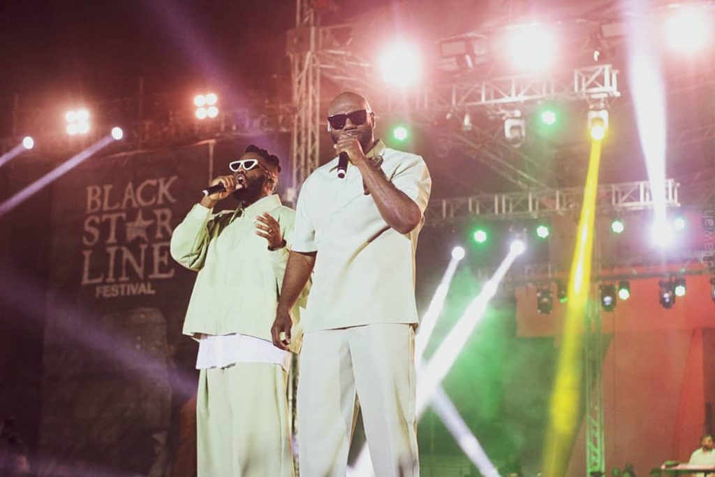 Tobe Nwigwe and David Michael Wyatt at the Black Star Line Festival 2023