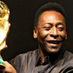 GETTY IMAGES Image caption: The shirt was made for football legend Pele's last international game but he did not wear it in the match