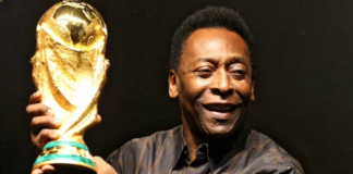 GETTY IMAGES Image caption: The shirt was made for football legend Pele's last international game but he did not wear it in the match