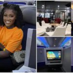 Fella Makafui looks stunning while on her flight. Photo Source: @fellamakafui
