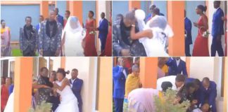 Footage captured in Rwanda depicted a bride attacking the groom. Photos: Actionz TV.