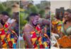 Handsome Groom In Rich Kente Almost Cries After Seeing Bride Photo Source: wedwithkingmcb on TikTok
