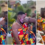 Handsome Groom In Rich Kente Almost Cries After Seeing Bride Photo Source: wedwithkingmcb on TikTok