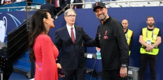 Liverpool owner John Henry (second left) with manager Jurgen Klopp