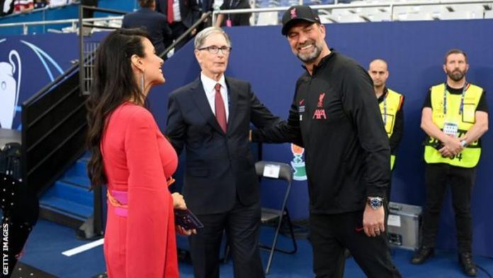 Liverpool owner John Henry (second left) with manager Jurgen Klopp