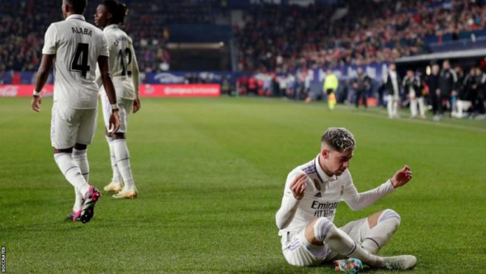 Federico Valverde scored his seventh La Liga goal of the season as Real beat Osasuna